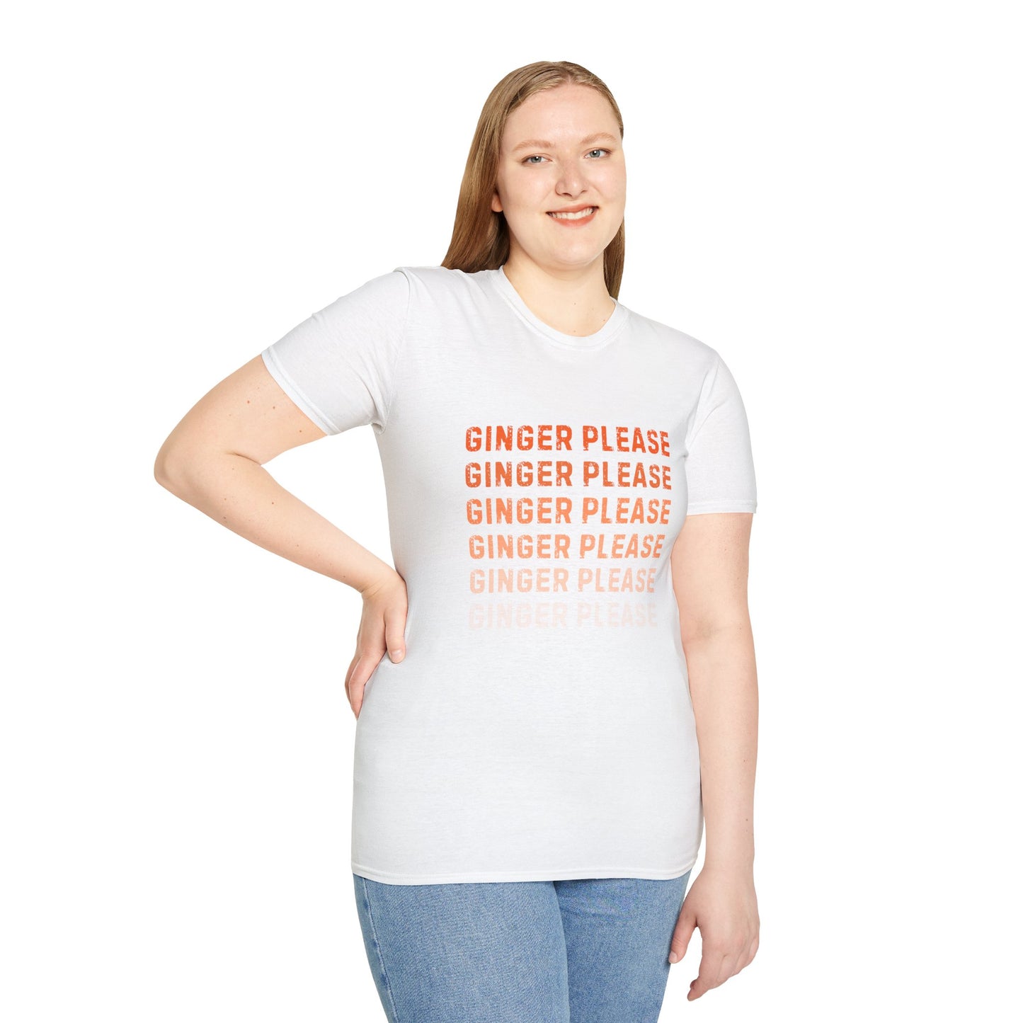 Ginger Please Unisex Softstyle T-Shirt, Funny Graphic Tee, Gift for Ginger Lovers, Casual Wear, Summer Fashion, Statement Shirt