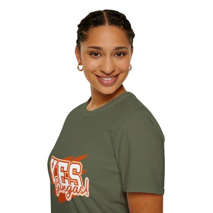 YES GINGAS! Unisex Softstyle T-Shirt, Funny Graphic Tee, Casual Wear, Gift for Friends, Everyday Comfort, Unique Statement Shirt