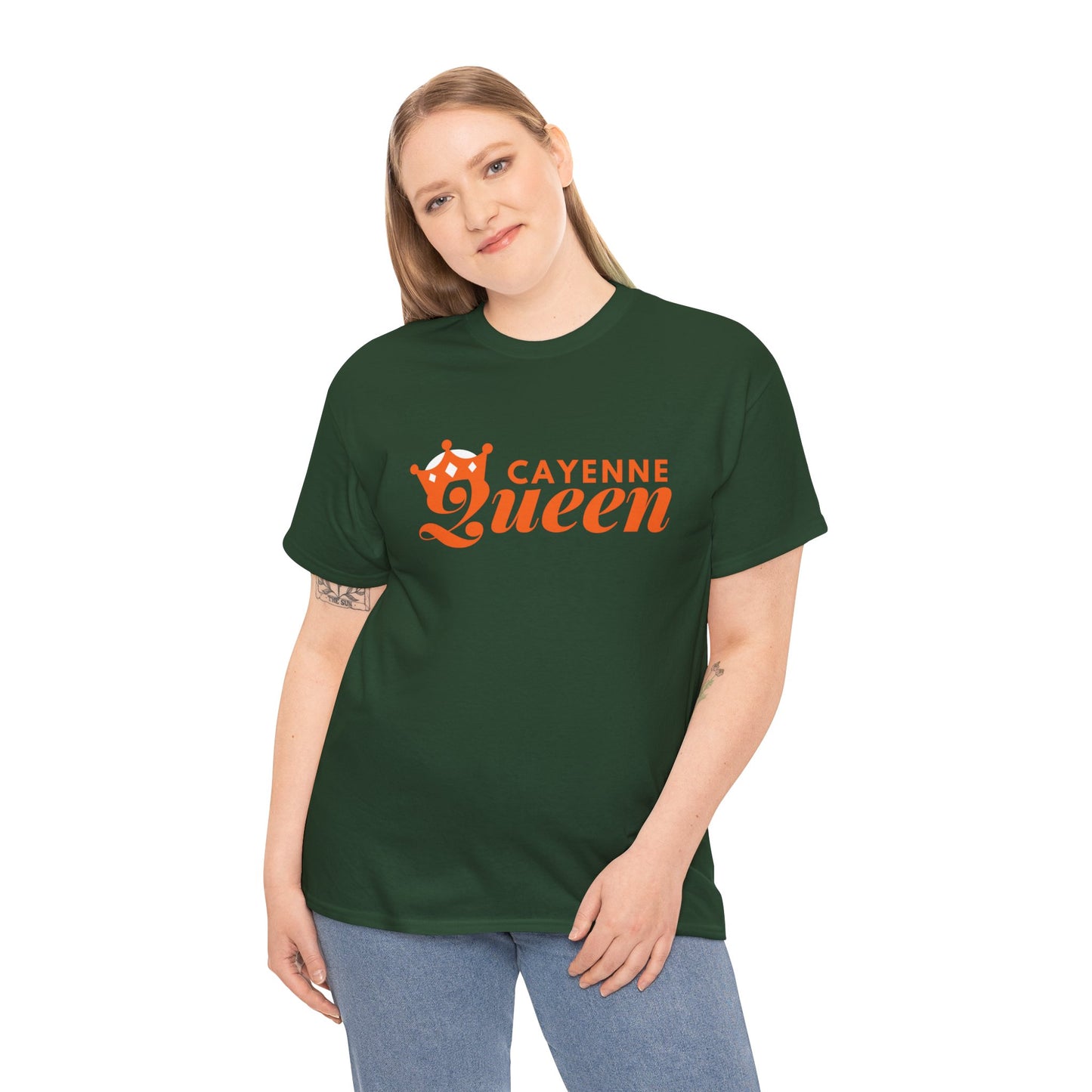Cayenne Queen Unisex Heavy Cotton Tee, Casual Wear, Gift for Her, Birthday Shirt, Fun Quote Tee, Soft Cotton Top