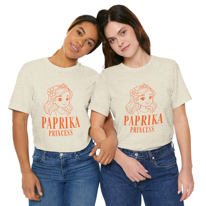 Paprika Princess Unisex Tee - Cute Graphic T-Shirt for Girls, Fun Casual Wear, Birthday Gift, Princess Theme, Gift for Kids