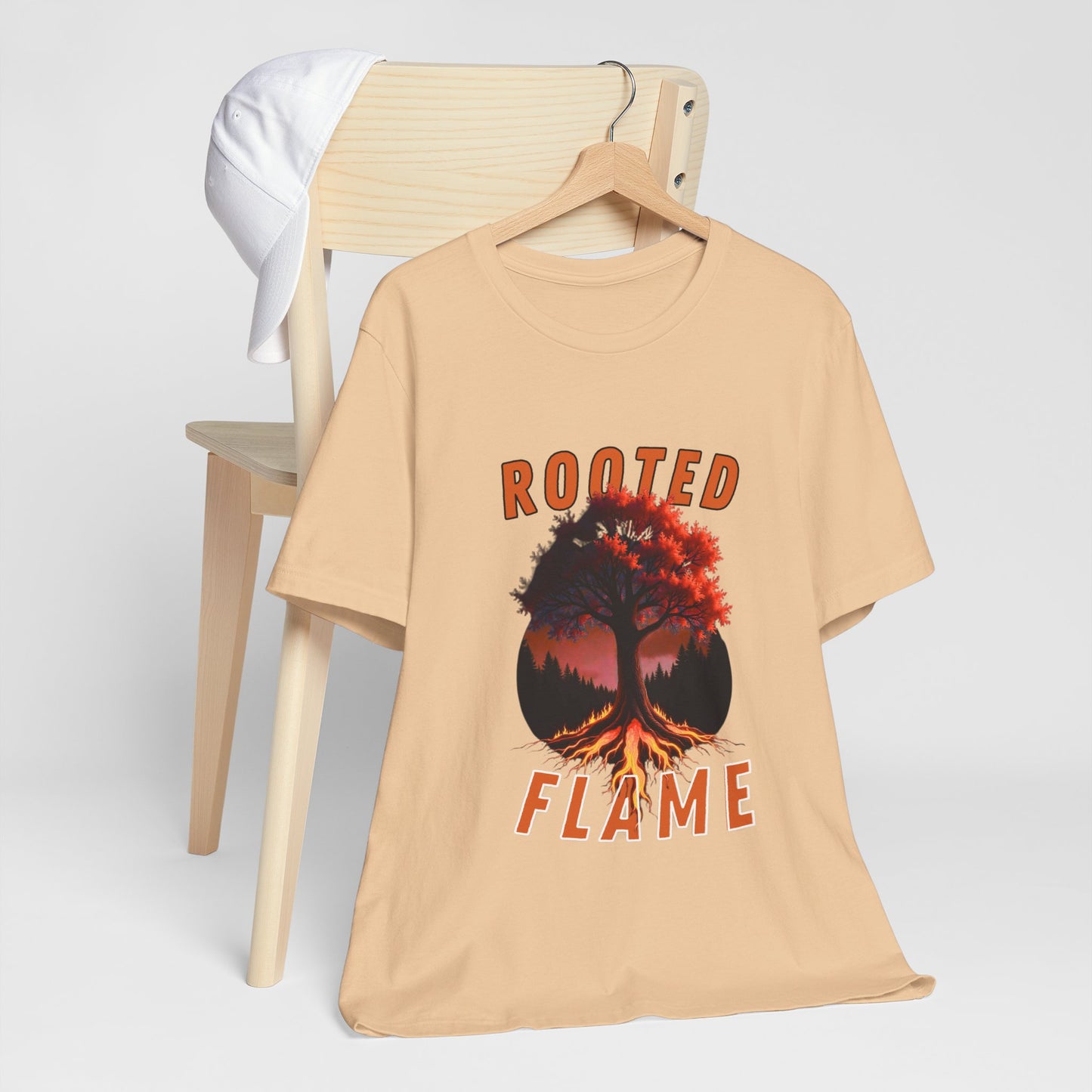 Rooted Flame Unisex Tee - Nature-Inspired Graphic Shirt, Casual Wear, Gift for Nature Lovers, Eco-Friendly Fashion, Fall Vibes