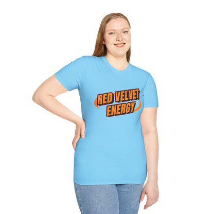 Unisex Softstyle T-Shirt with 'Red Velvet Energy' Design, Casual Tee, Gift for Friends, Fun Graphic Shirt, Energy Vibe Tee