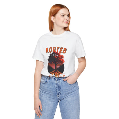 Rooted Flame Unisex Tee - Nature-Inspired Graphic Shirt, Casual Wear, Gift for Nature Lovers, Eco-Friendly Fashion, Fall Vibes