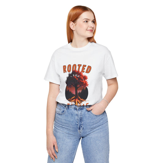 Rooted Flame Unisex Tee - Nature-Inspired Graphic Shirt, Casual Wear, Gift for Nature Lovers, Eco-Friendly Fashion, Fall Vibes