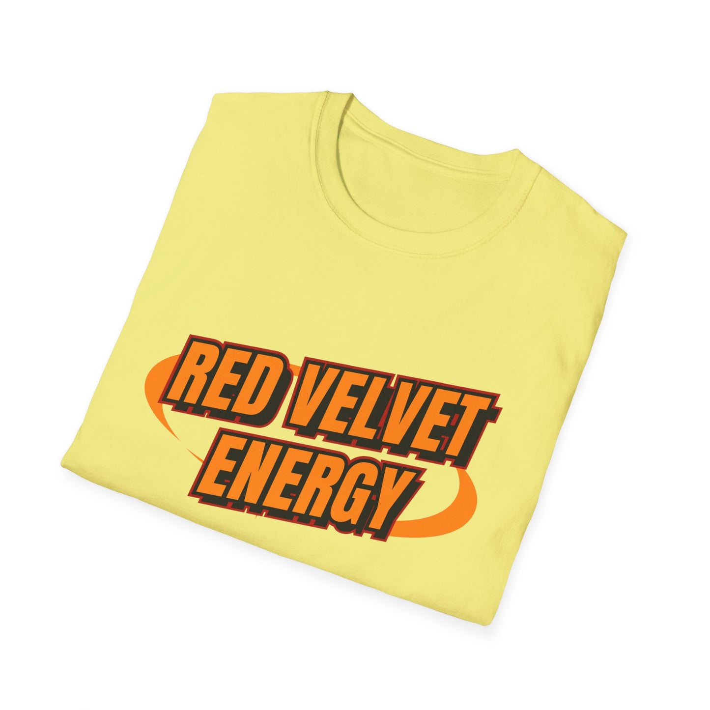 Unisex Softstyle T-Shirt with 'Red Velvet Energy' Design, Casual Tee, Gift for Friends, Fun Graphic Shirt, Energy Vibe Tee