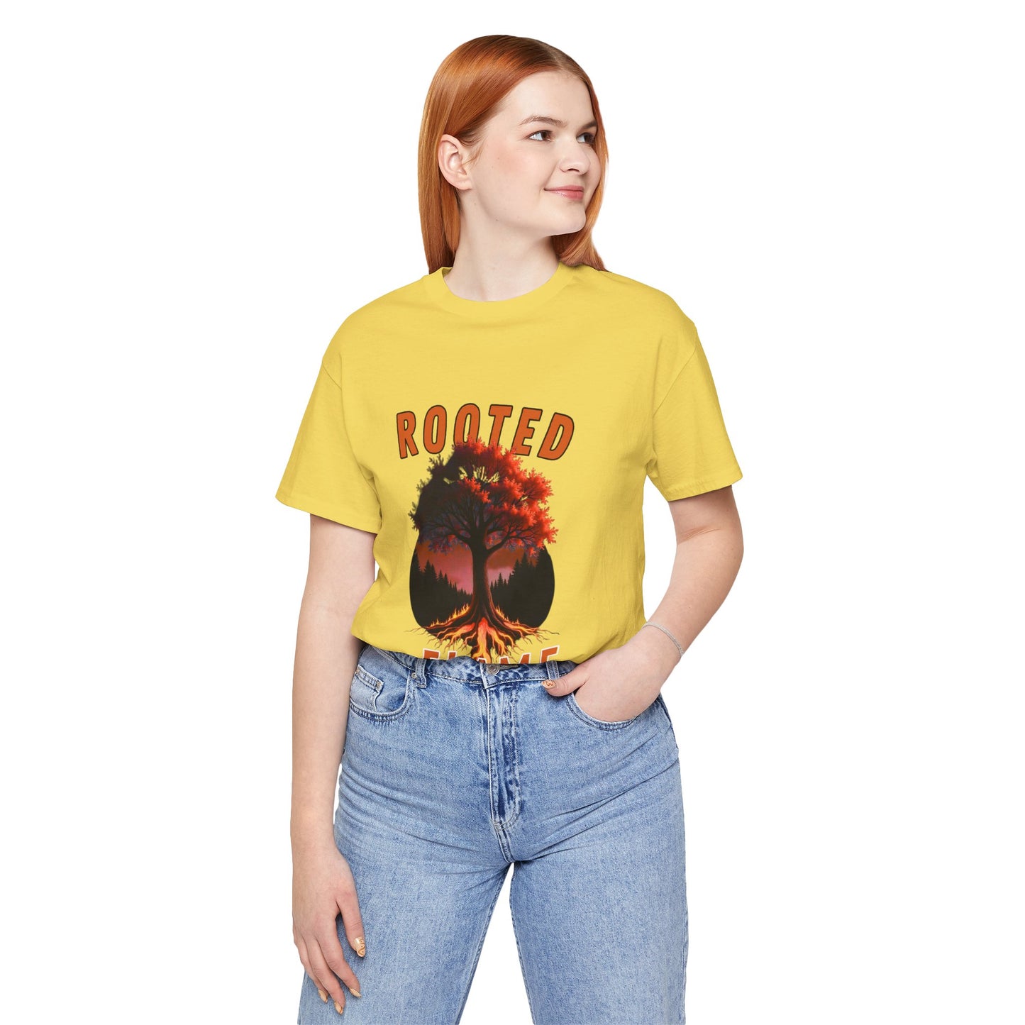 Rooted Flame Unisex Tee - Nature-Inspired Graphic Shirt, Casual Wear, Gift for Nature Lovers, Eco-Friendly Fashion, Fall Vibes