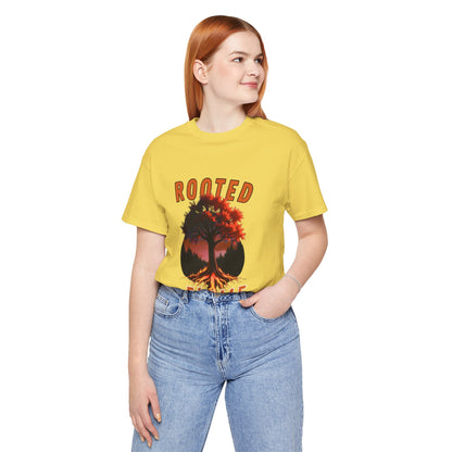 Rooted Flame Unisex Tee - Nature-Inspired Graphic Shirt, Casual Wear, Gift for Nature Lovers, Eco-Friendly Fashion, Fall Vibes