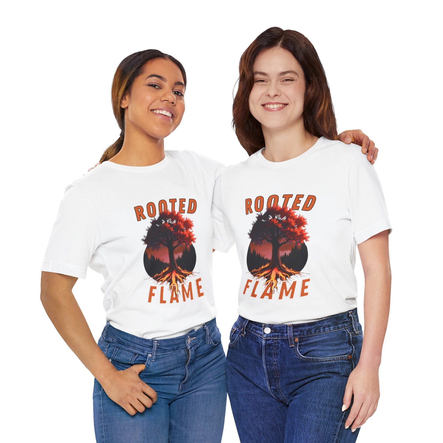 Rooted Flame Unisex Tee - Nature-Inspired Graphic Shirt, Casual Wear, Gift for Nature Lovers, Eco-Friendly Fashion, Fall Vibes