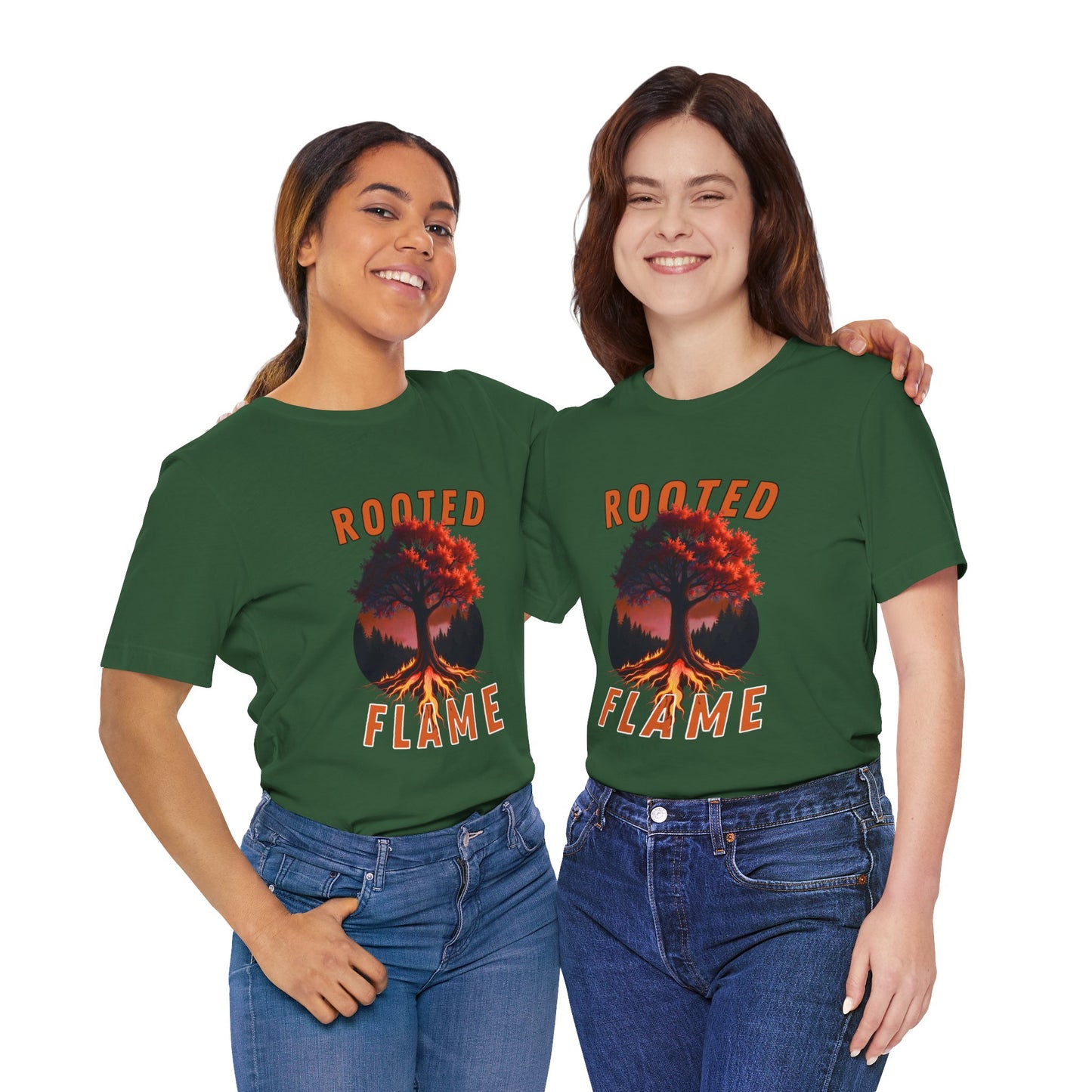 Rooted Flame Unisex Tee - Nature-Inspired Graphic Shirt, Casual Wear, Gift for Nature Lovers, Eco-Friendly Fashion, Fall Vibes