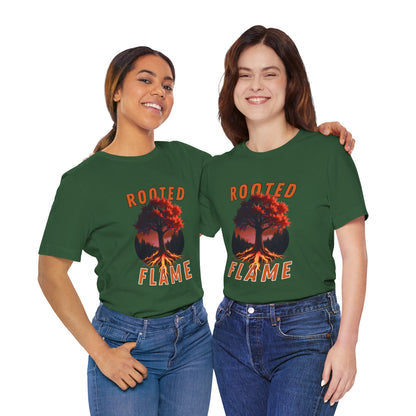 Rooted Flame Unisex Tee - Nature-Inspired Graphic Shirt, Casual Wear, Gift for Nature Lovers, Eco-Friendly Fashion, Fall Vibes