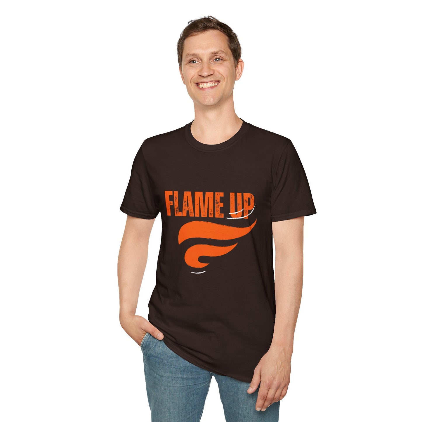 Flame Up Unisex Softstyle T-Shirt - Motivational Graphic Tee, Casual Wear, Workout Apparel, Gift for Fitness Enthusiasts, Bold [...]