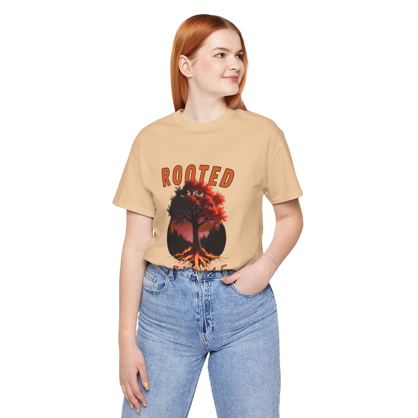Rooted Flame Unisex Tee - Nature-Inspired Graphic Shirt, Casual Wear, Gift for Nature Lovers, Eco-Friendly Fashion, Fall Vibes