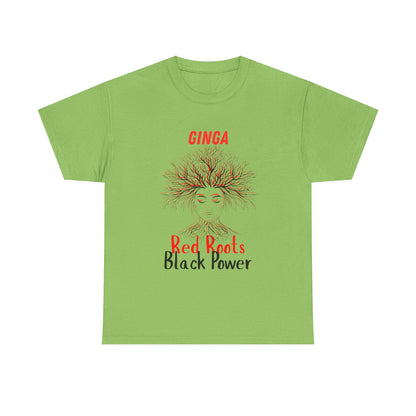 Empowering Art Tee: GINGA, Red Boots, Black Power, Unisex Cotton Shirt, Black History Month, Gifts for Activists, Statement Apparel