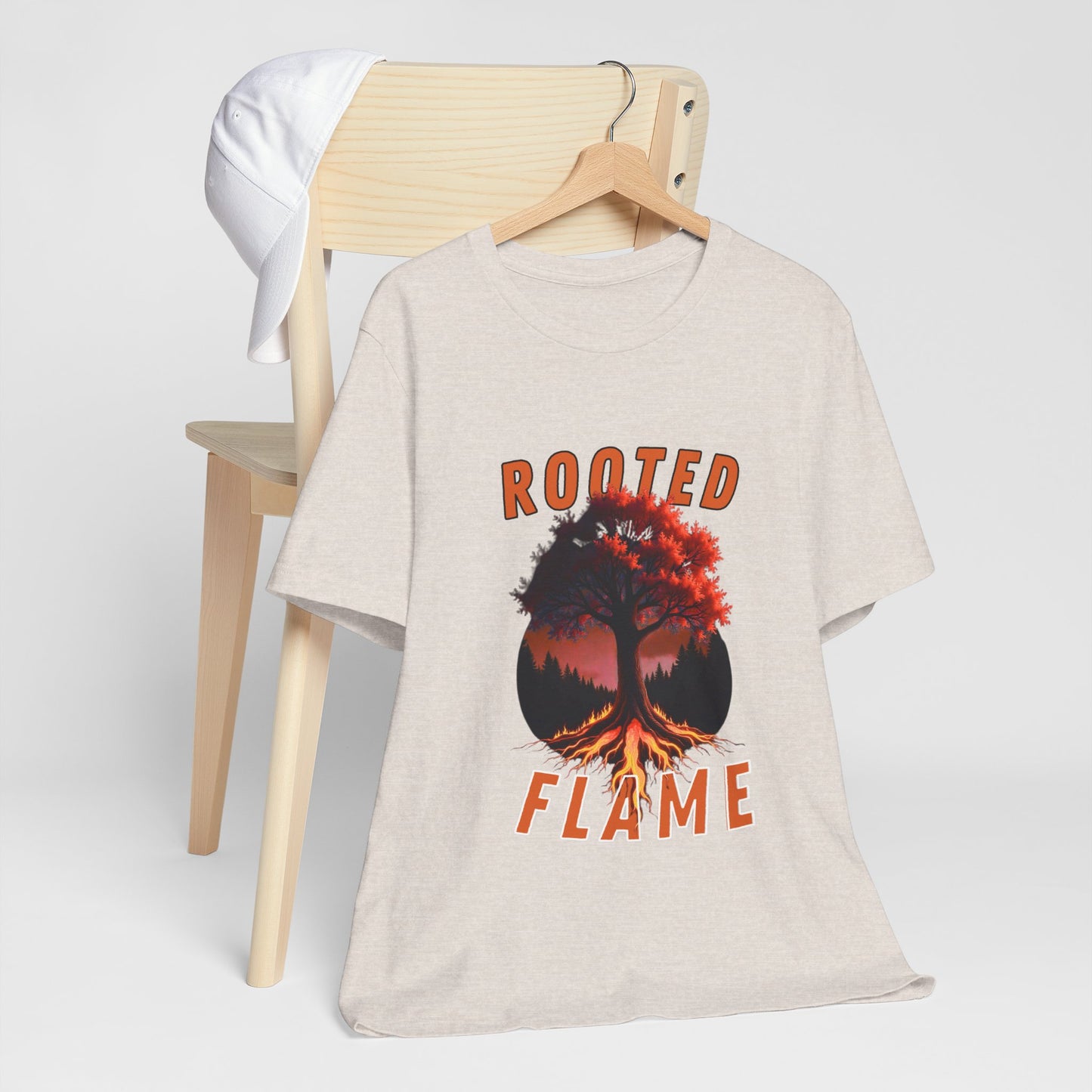 Rooted Flame Unisex Tee - Nature-Inspired Graphic Shirt, Casual Wear, Gift for Nature Lovers, Eco-Friendly Fashion, Fall Vibes