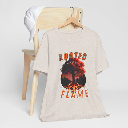Rooted Flame Unisex Tee - Nature-Inspired Graphic Shirt, Casual Wear, Gift for Nature Lovers, Eco-Friendly Fashion, Fall Vibes