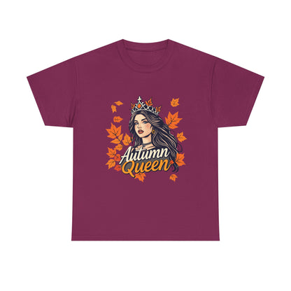 Autumn Queen Heavy Cotton Tee, Cozy Fall Shirt, Seasonal Fashion, Gift for Her, Fall Wardrobe Essential