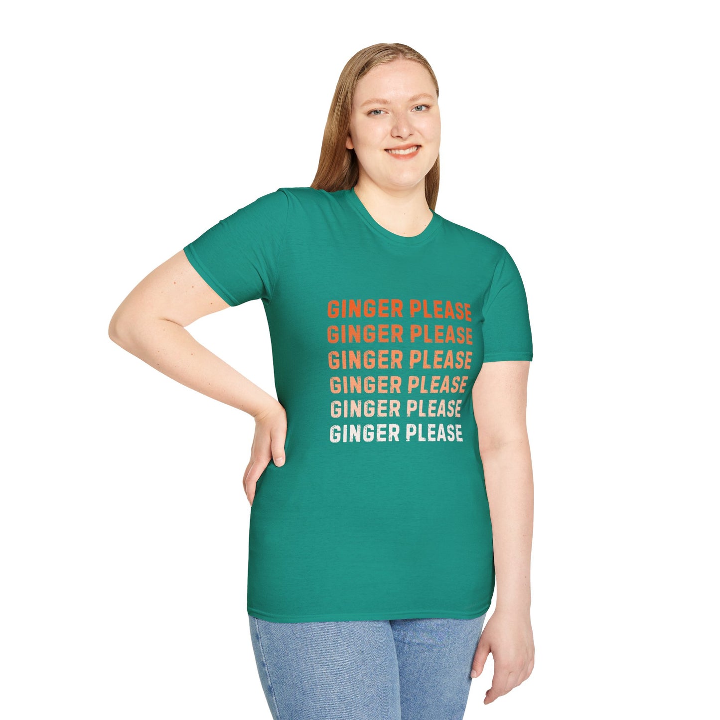 Ginger Please Unisex Softstyle T-Shirt, Funny Graphic Tee, Gift for Ginger Lovers, Casual Wear, Summer Fashion, Statement Shirt