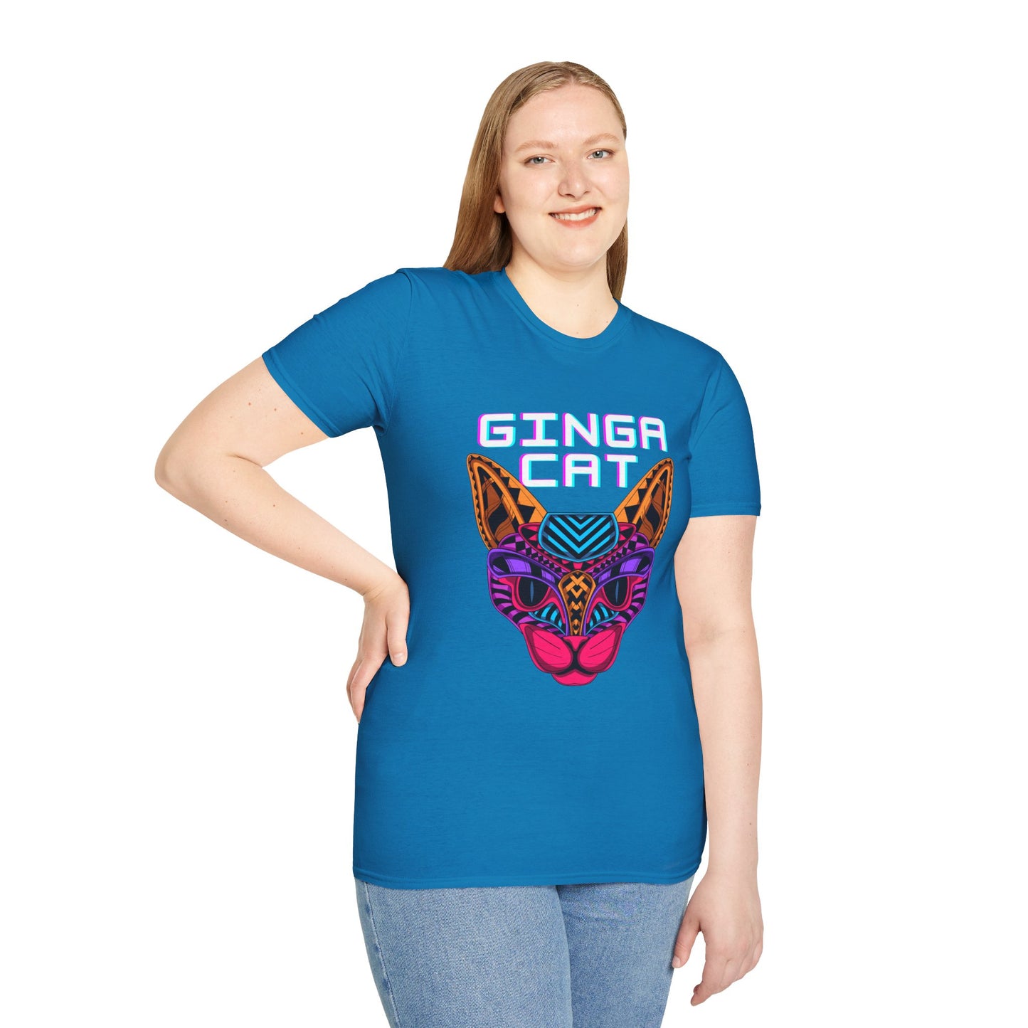 Vibrant Ginga Cat T-Shirt | Unisex Tee, Cat Lover Gift, Colorful Graphic Tee, Fun Fashion, Unique Casual Wear