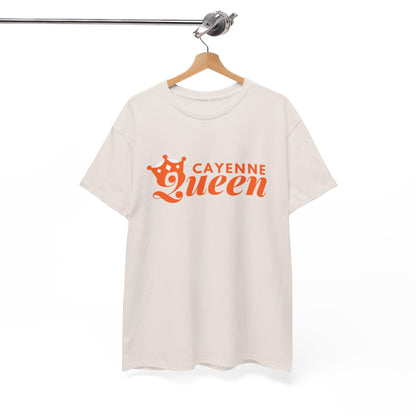 Cayenne Queen Unisex Heavy Cotton Tee, Casual Wear, Gift for Her, Birthday Shirt, Fun Quote Tee, Soft Cotton Top
