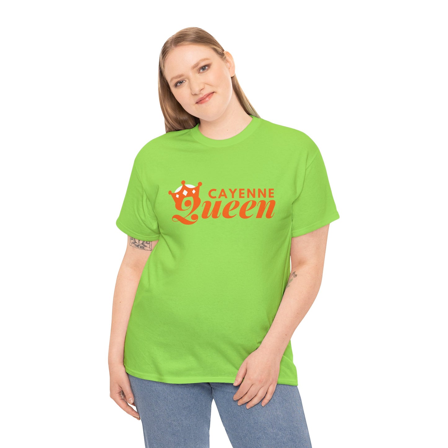 Cayenne Queen Unisex Heavy Cotton Tee, Casual Wear, Gift for Her, Birthday Shirt, Fun Quote Tee, Soft Cotton Top