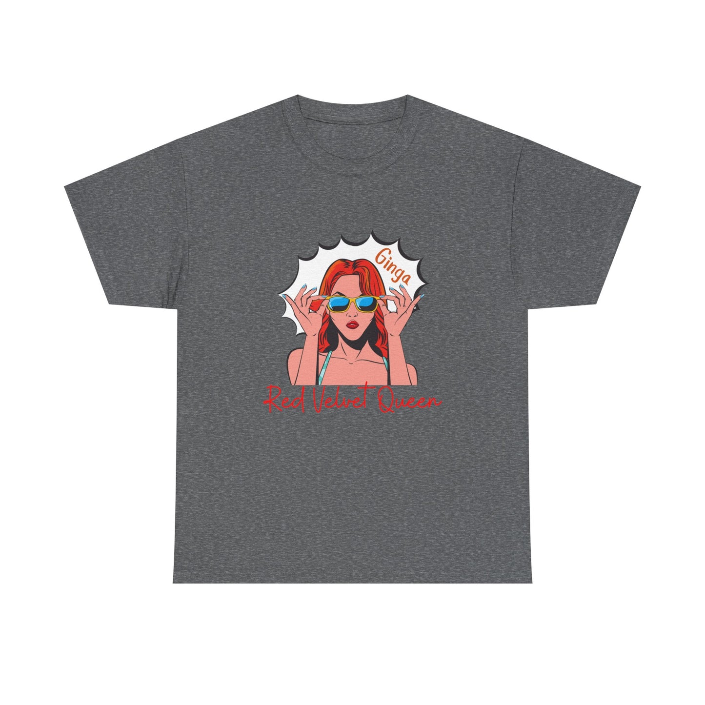 Red Velvet Queen Unisex Tee, Oversized Graphic Shirt, Chic Fashion Top, Retro Summer Wear, Gift for Fashion Lovers