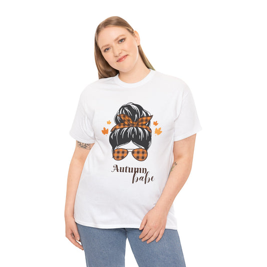 Autumn Vibes Cotton Tee, Fall Fashion, Seasonal Shirt, Gift for Her, Cozy Outfit, Autumn Babe Design
