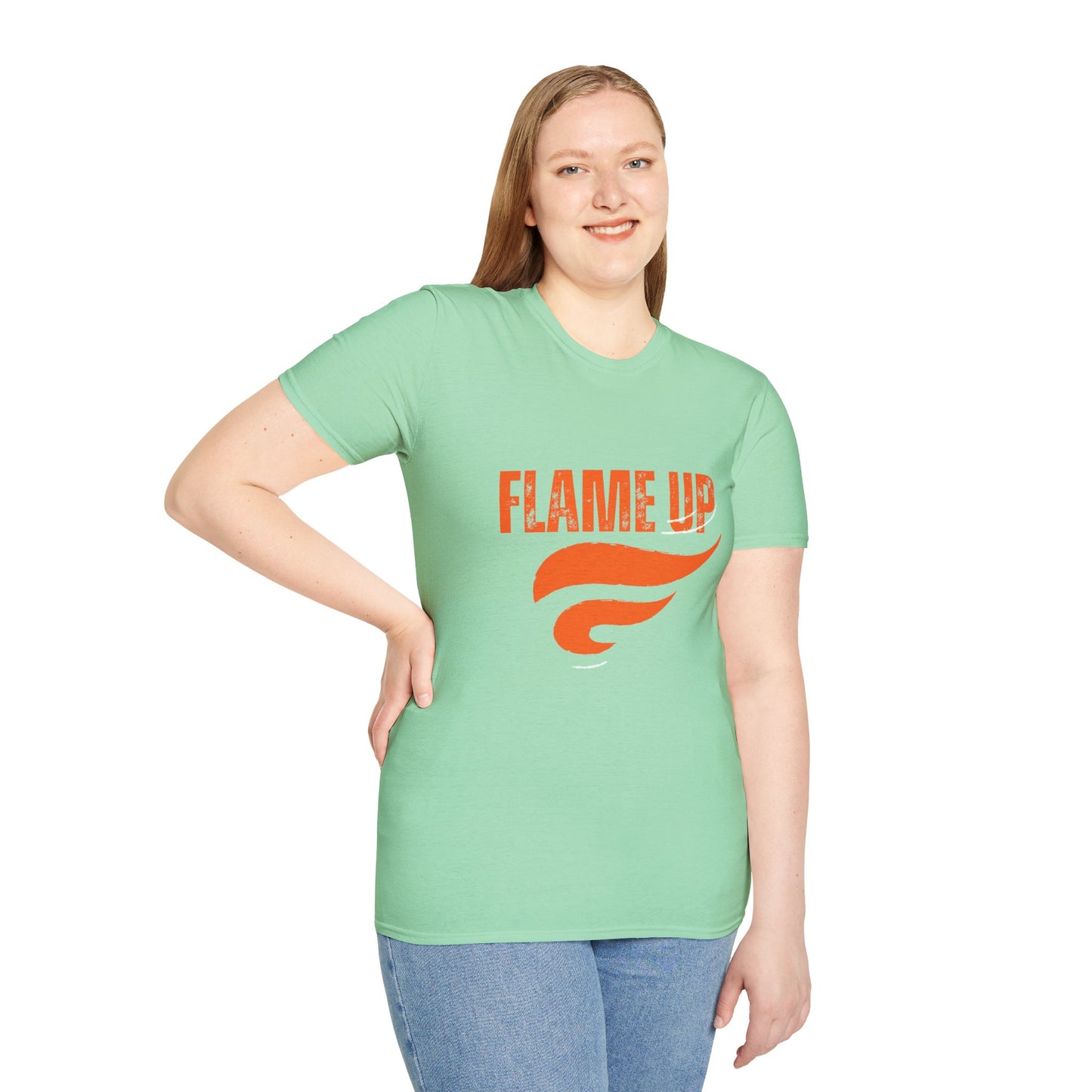 Flame Up Unisex Softstyle T-Shirt - Motivational Graphic Tee, Casual Wear, Workout Apparel, Gift for Fitness Enthusiasts, Bold [...]