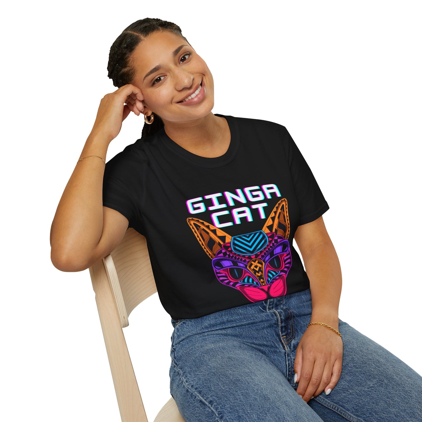 Vibrant Ginga Cat T-Shirt | Unisex Tee, Cat Lover Gift, Colorful Graphic Tee, Fun Fashion, Unique Casual Wear