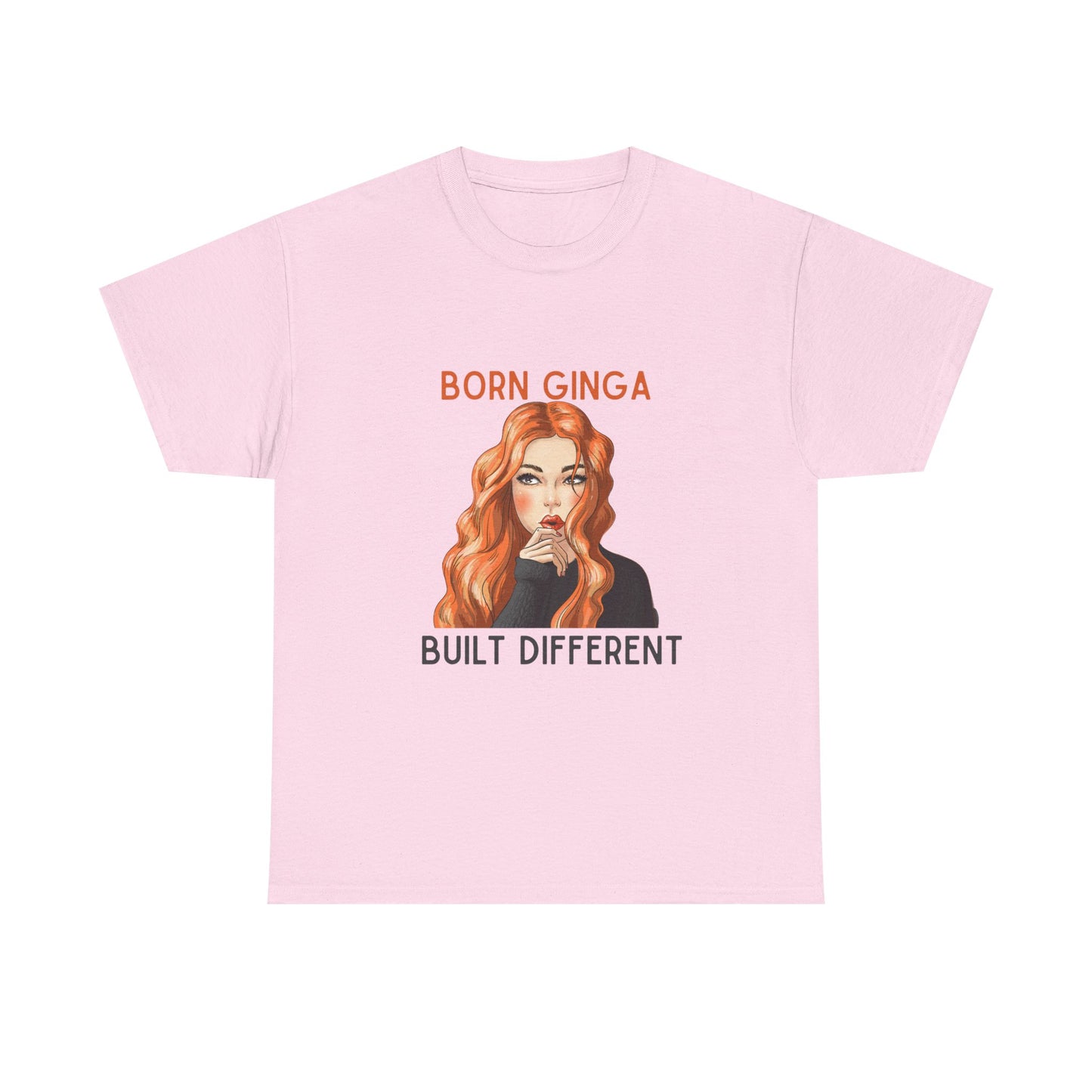 Born Ginga Unisex Heavy Cotton Tee - Built Different, Casual T-Shirt, Unique Graphic Tee, Gift for Her, Trendy Apparel