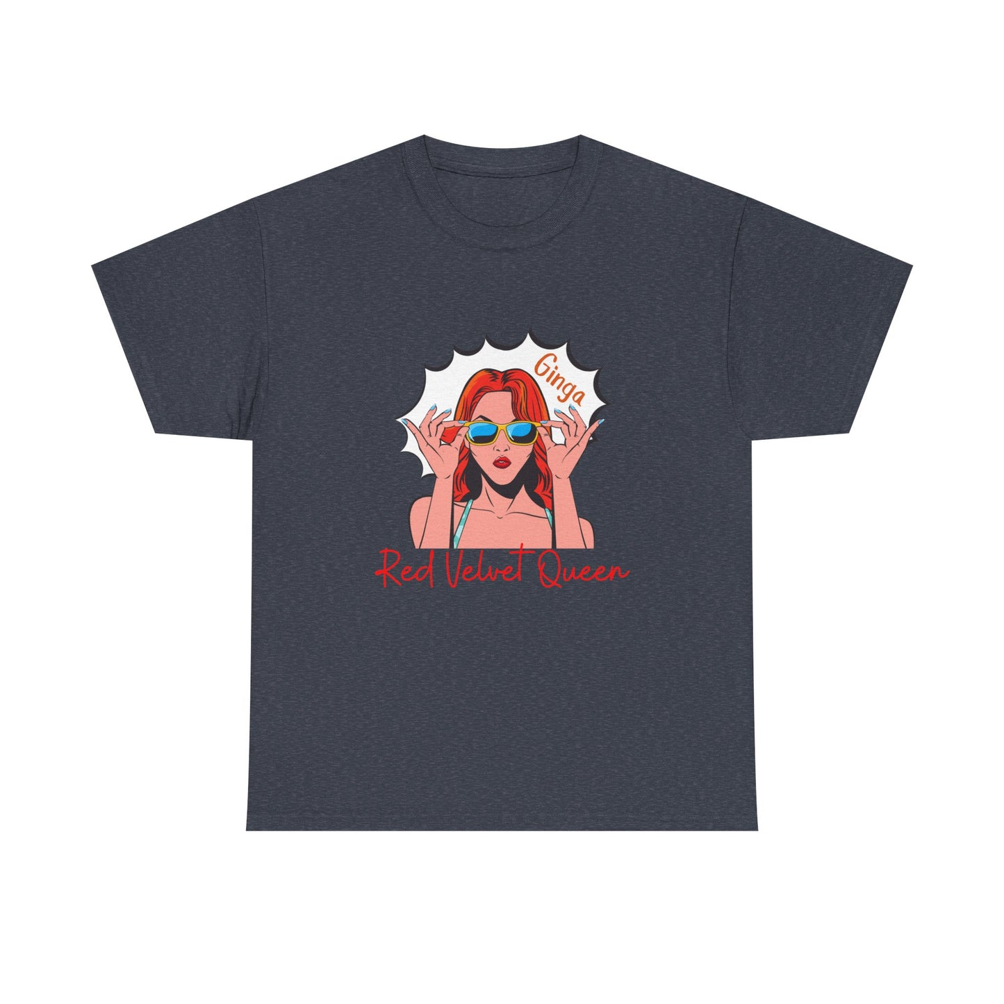 Red Velvet Queen Unisex Tee, Oversized Graphic Shirt, Chic Fashion Top, Retro Summer Wear, Gift for Fashion Lovers