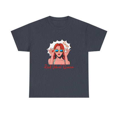 Red Velvet Queen Unisex Tee, Oversized Graphic Shirt, Chic Fashion Top, Retro Summer Wear, Gift for Fashion Lovers