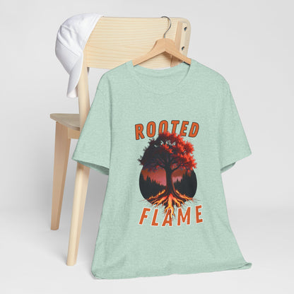 Rooted Flame Unisex Tee - Nature-Inspired Graphic Shirt, Casual Wear, Gift for Nature Lovers, Eco-Friendly Fashion, Fall Vibes