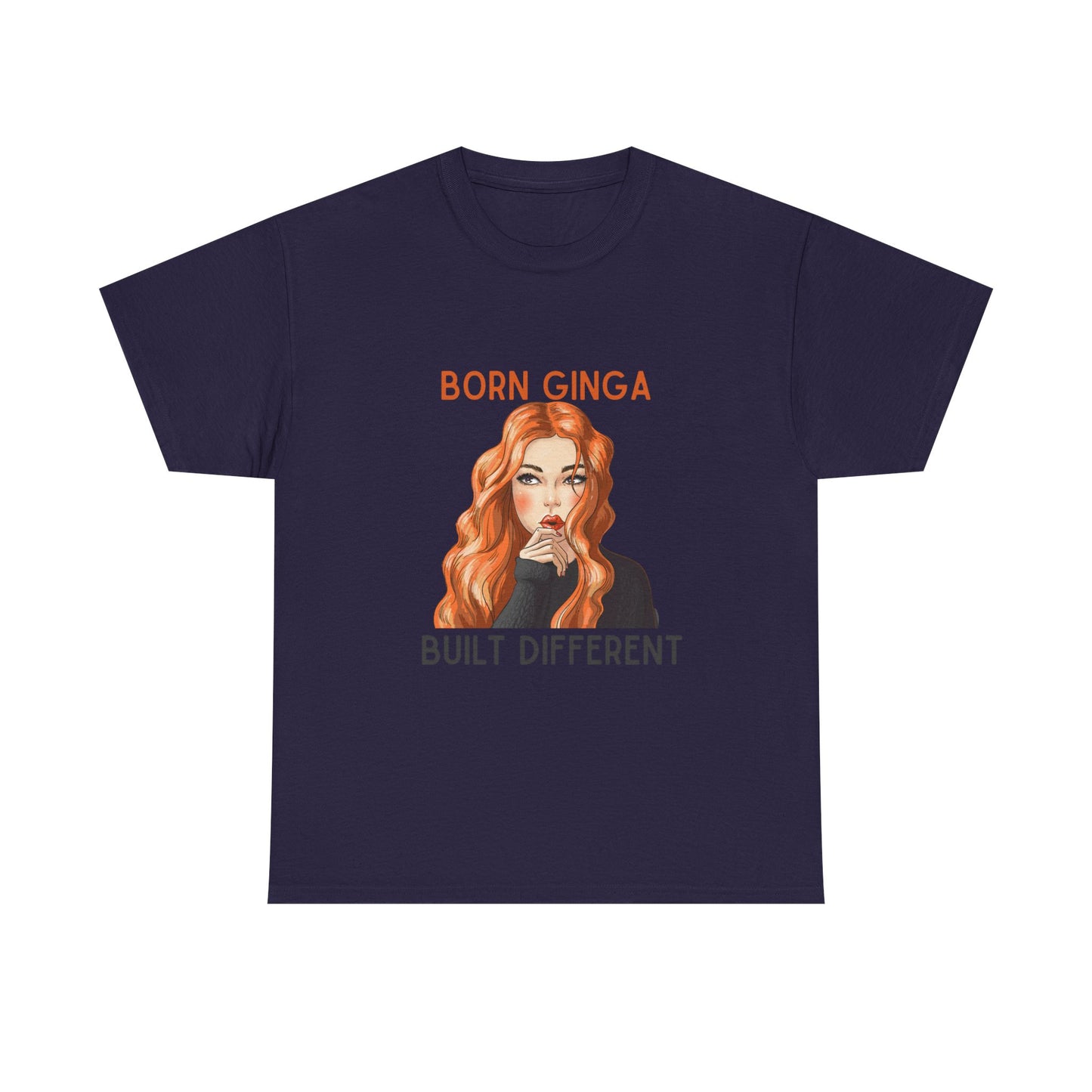 Born Ginga Unisex Heavy Cotton Tee - Built Different, Casual T-Shirt, Unique Graphic Tee, Gift for Her, Trendy Apparel