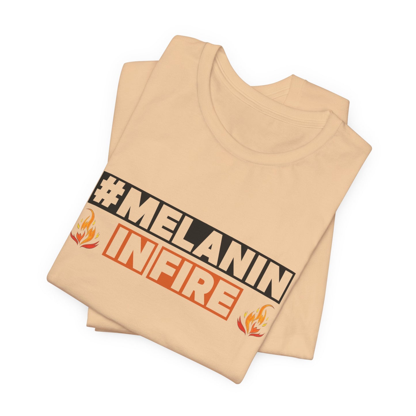 #MELANIN IN FIRE Tee - Empowering Unisex Jersey Short Sleeve, Black History Month, Gift for Friends, Pride Apparel, Urban Fashion