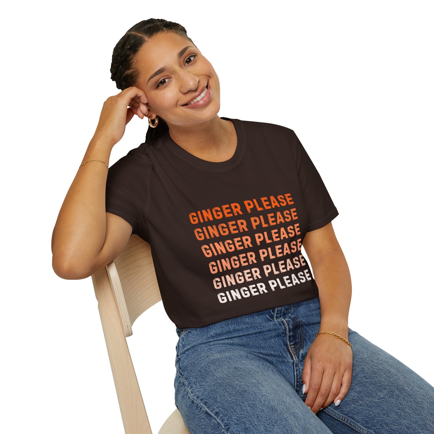 Ginger Please Unisex Softstyle T-Shirt, Funny Graphic Tee, Gift for Ginger Lovers, Casual Wear, Summer Fashion, Statement Shirt