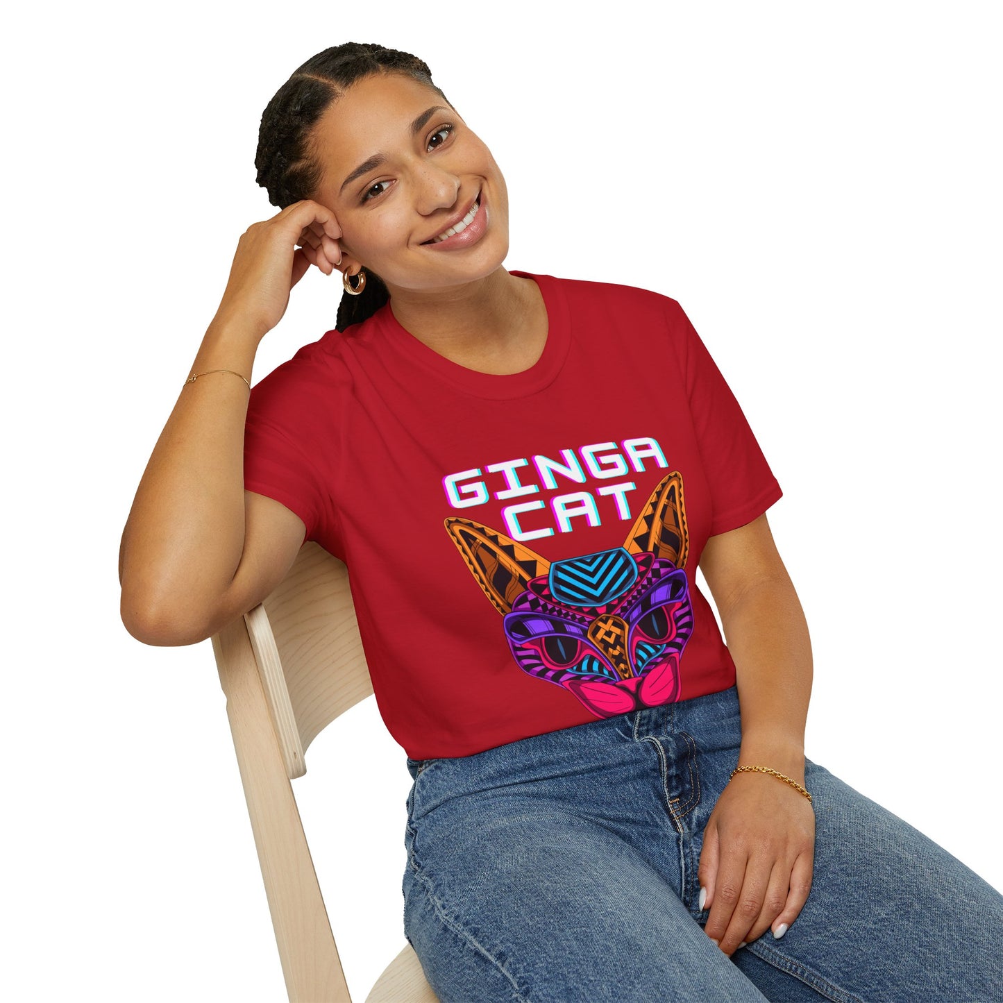 Vibrant Ginga Cat T-Shirt | Unisex Tee, Cat Lover Gift, Colorful Graphic Tee, Fun Fashion, Unique Casual Wear