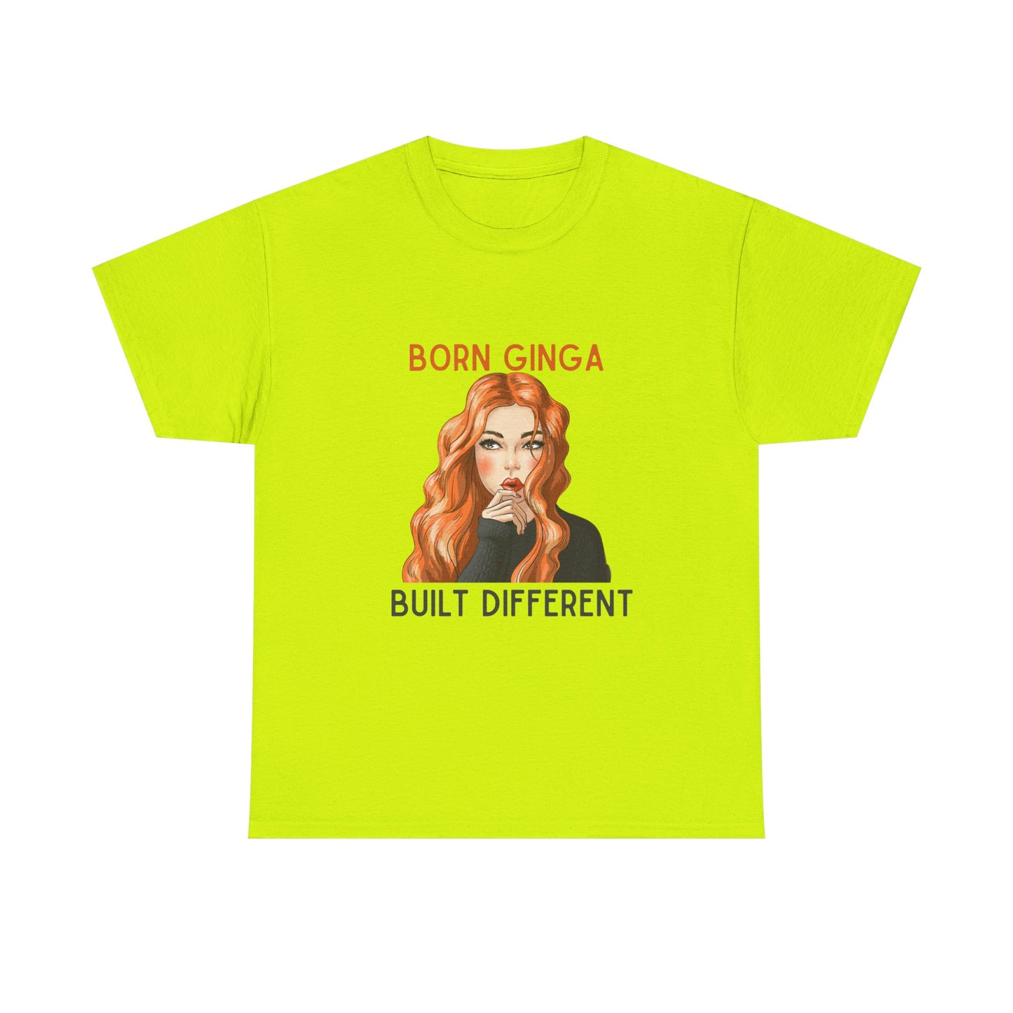 Born Ginga Unisex Heavy Cotton Tee - Built Different, Casual T-Shirt, Unique Graphic Tee, Gift for Her, Trendy Apparel