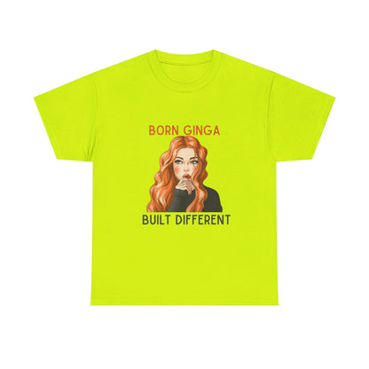 Born Ginga Unisex Heavy Cotton Tee - Built Different, Casual T-Shirt, Unique Graphic Tee, Gift for Her, Trendy Apparel
