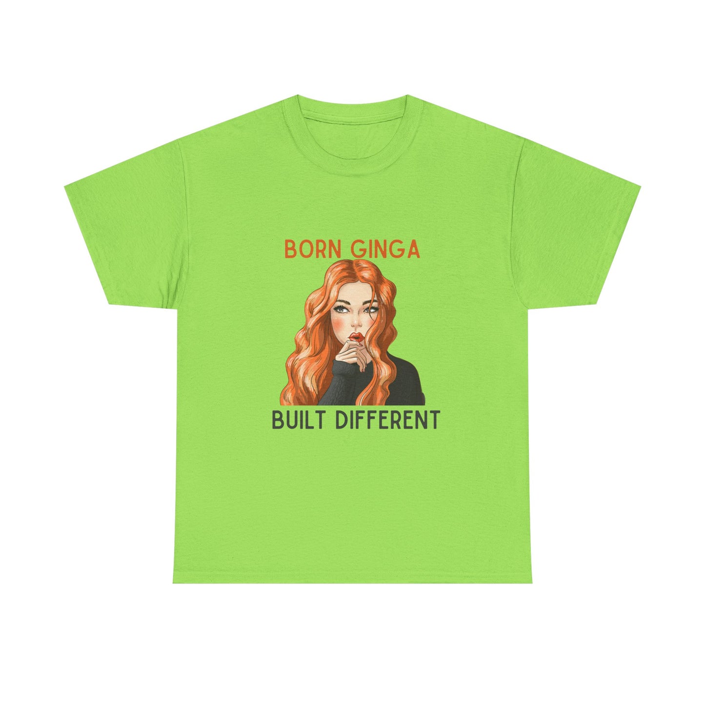 Born Ginga Unisex Heavy Cotton Tee - Built Different, Casual T-Shirt, Unique Graphic Tee, Gift for Her, Trendy Apparel