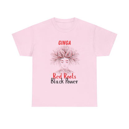 Empowering Art Tee: GINGA, Red Boots, Black Power, Unisex Cotton Shirt, Black History Month, Gifts for Activists, Statement Apparel