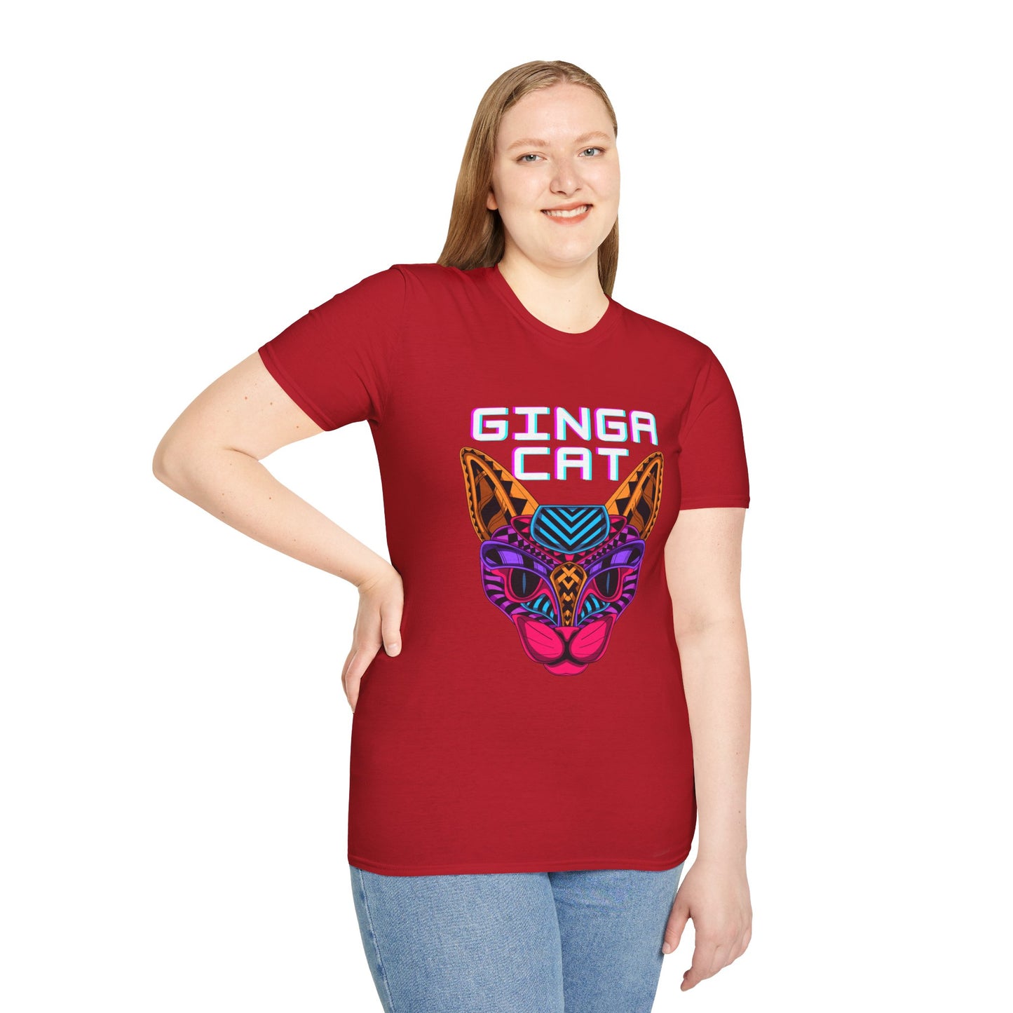 Vibrant Ginga Cat T-Shirt | Unisex Tee, Cat Lover Gift, Colorful Graphic Tee, Fun Fashion, Unique Casual Wear