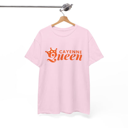 Cayenne Queen Unisex Heavy Cotton Tee, Casual Wear, Gift for Her, Birthday Shirt, Fun Quote Tee, Soft Cotton Top