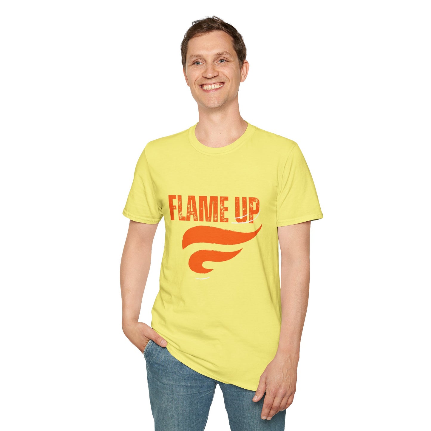 Flame Up Unisex Softstyle T-Shirt - Motivational Graphic Tee, Casual Wear, Workout Apparel, Gift for Fitness Enthusiasts, Bold [...]