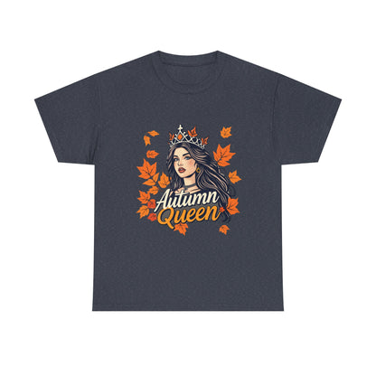 Autumn Queen Heavy Cotton Tee, Cozy Fall Shirt, Seasonal Fashion, Gift for Her, Fall Wardrobe Essential