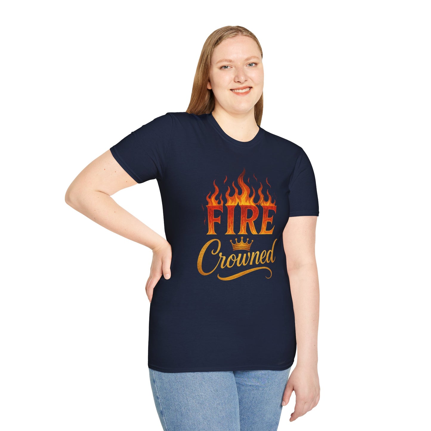 Fire Crowned Unisex Softstyle T-Shirt | Summer Vibes Tee, Gift for Him/Her, Festival Shirt, Casual Wear, Birthday Apparel