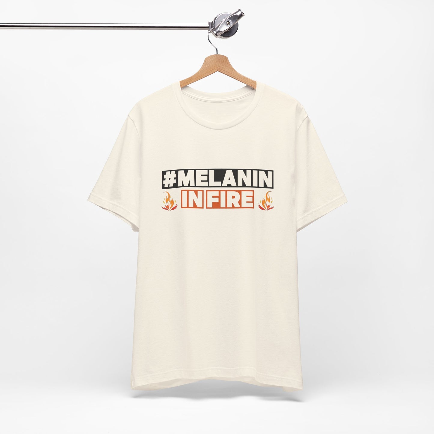 #MELANIN IN FIRE Tee - Empowering Unisex Jersey Short Sleeve, Black History Month, Gift for Friends, Pride Apparel, Urban Fashion