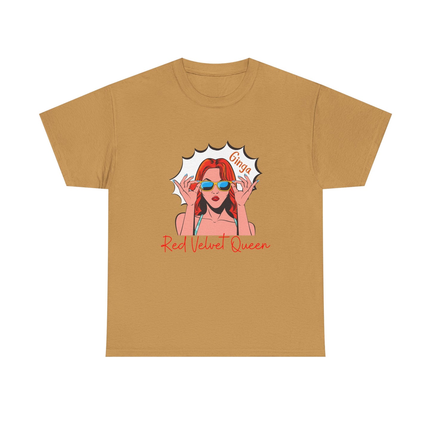 Red Velvet Queen Unisex Tee, Oversized Graphic Shirt, Chic Fashion Top, Retro Summer Wear, Gift for Fashion Lovers