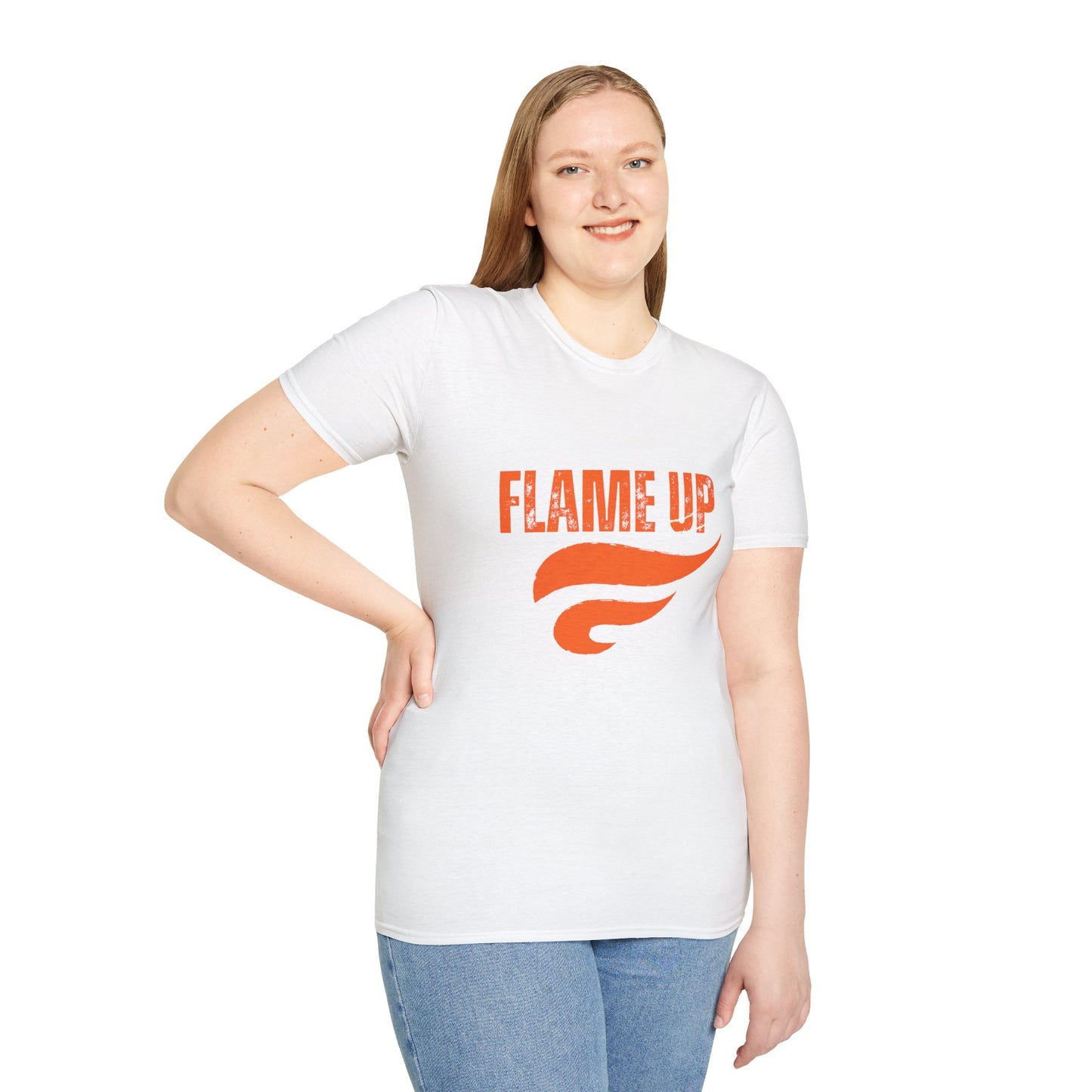Flame Up Unisex Softstyle T-Shirt - Motivational Graphic Tee, Casual Wear, Workout Apparel, Gift for Fitness Enthusiasts, Bold [...]