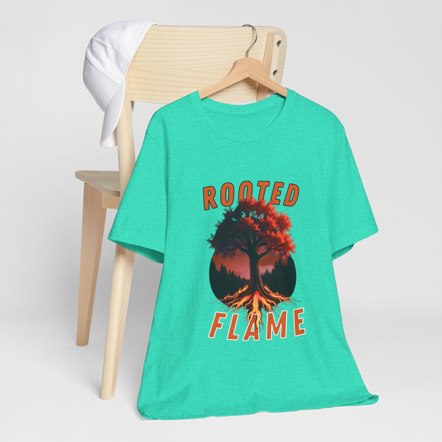 Rooted Flame Unisex Tee - Nature-Inspired Graphic Shirt, Casual Wear, Gift for Nature Lovers, Eco-Friendly Fashion, Fall Vibes