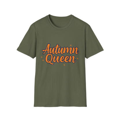 Autumn Queen Unisex Softstyle T-Shirt, Cozy Fall Tee, Gift for Autumn Lover, Seasonal Fashion, Thanksgiving Celebration Top